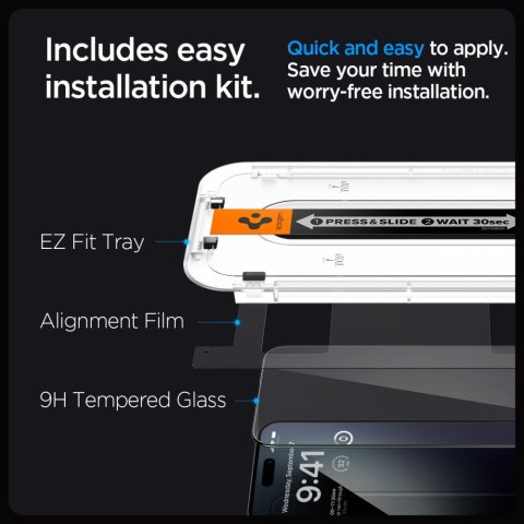 Spigen szkło hartowane GLAS.TR "EZ FIT" FC 2-PACK do iPhone 15 Pro Max 6,7" czarna Spigen szkło hartowane GLAS.TR "EZ FIT" FC 2-PACK do iPhone 15 Pro Max 6,7" czarna