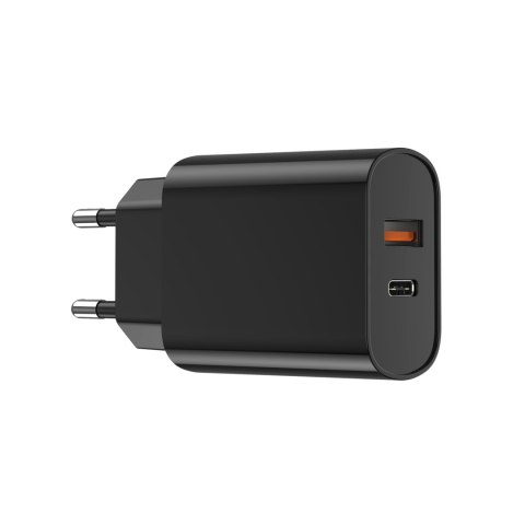 WIWU ładowarka sieciowa Wi-U002 PD + QC 20W 1x USB 1x USB-C czarna WIWU ładowarka sieciowa Wi-U002 PD + QC 20W 1x USB 1x USB-C czarna