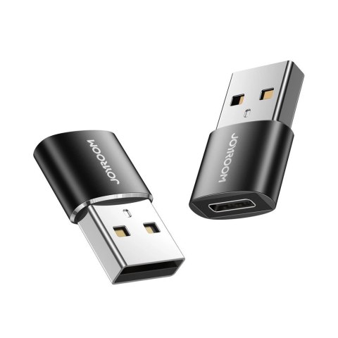 Joyroom adapter przejściówka z USB Typ C (żeński) na USB (męski) 2 szt. czarny (S-H152 Black)