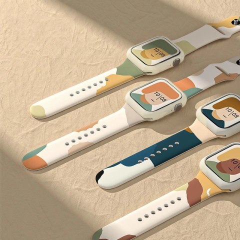 Silikonowy pasek Strap Moro bransoletka do zegarka opaska do Apple Watch 42 / 44 / 45 / 49 mm - wzór 1