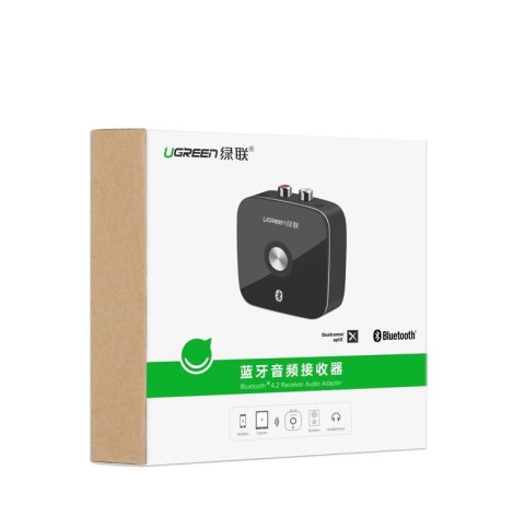 Ugreen adapter odbiornik Bluetooth 5.0 aptX 2RCA / 3,5 mm mini jack czarny (40759)