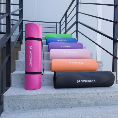 Wozinsky mata do ćwiczeń 181 x 63 x 0,9 cm gruba mata gimnastyczna do jogi niebieska