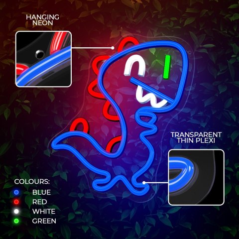 Neon PLEXI LED JURASSIC BABY DINO niebieski FLNJ01 Forever Light