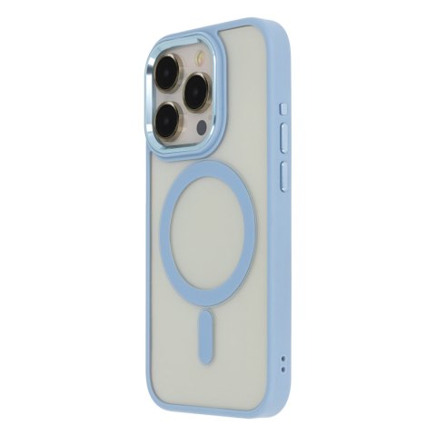 Nakładka Satin Elegant Mag do iPhone 15 6,1" niebieska
