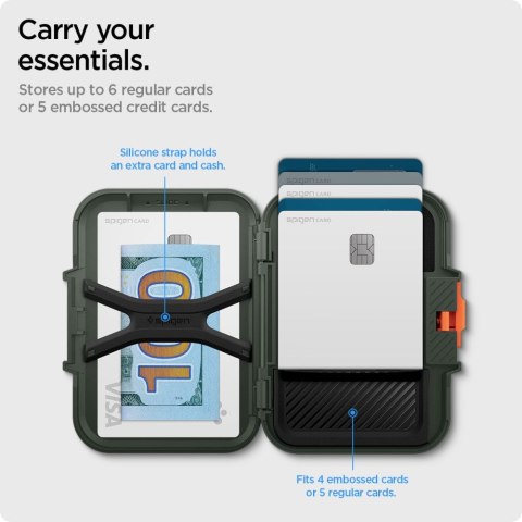 SPIGEN LOCK FIT MAGSAFE UNIVERSAL MAGNETIC CARD HOLDER MILITARY GREEN