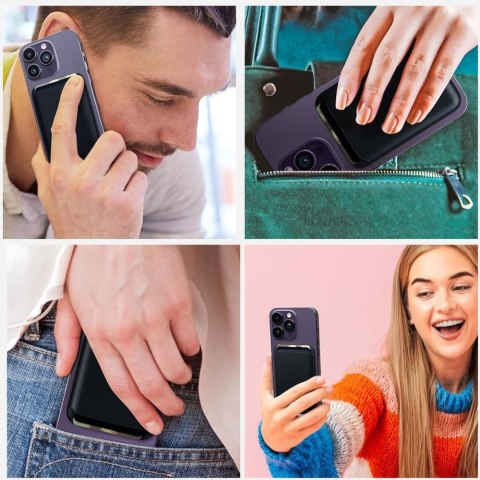 TECH-PROTECT MAGWALLET MAGSAFE UNIVERSAL MAGNETIC CARD HOLDER CARBON