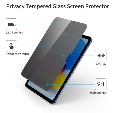 SZKŁO PRYWATYZUJĄCE TECH-PROTECT GLASS SPY+ IPAD 10.9" 10 / 2022 / 11" 11 / 2025 PRIVACY