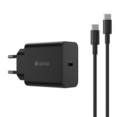 Devia ładowarka sieciowa Rocket PD 45W 1x USB-C biała + kabel USB-C - USB-C