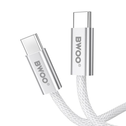 BWOO kabel pleciony 240W USB-C - USB-C BO-X317C-C 1m biały