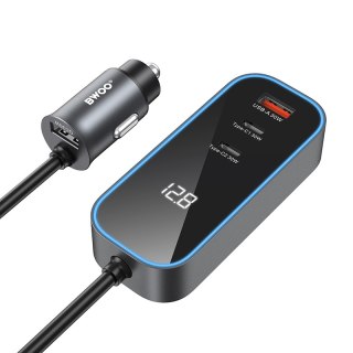 BWOO ładowarka samochodowa PD RGB CC107 1x USB-C 1x USB 30W czarna