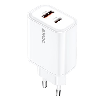 BWOO ładowarka sieciowa PD CDA207 1x USB 1xUSB-C 36W biały