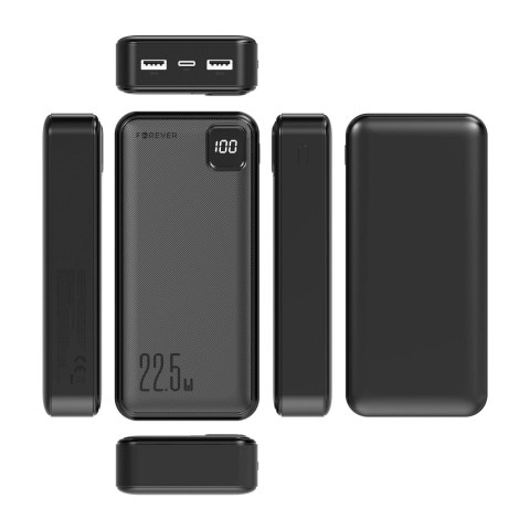 Forever power bank TB-300L PD QC 22,5W 20000 mAh czarny