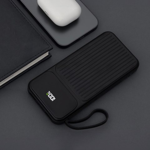 Maxlife power bank z wbudowanymi kablami MXPB-06 PD QC 22,5W 10000 mAh czarny