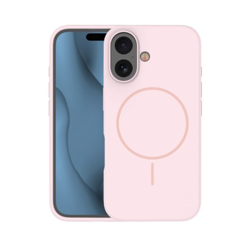 Nakładka Silicone Thin Mag do iPhone 16 6,1" jasnoróżowa