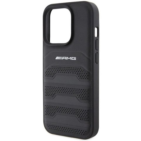 Etui AMG Leather Debossed Lines do iPhone 15 Pro - czarne