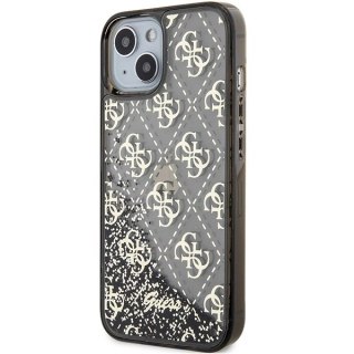 Etui Guess Liquid Glitter 4G Transculent na iPhone 14 - czarne