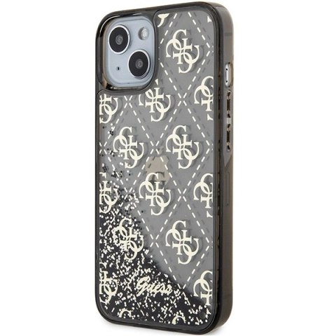 Etui Guess Liquid Glitter 4G Transculent na iPhone 14 - czarne