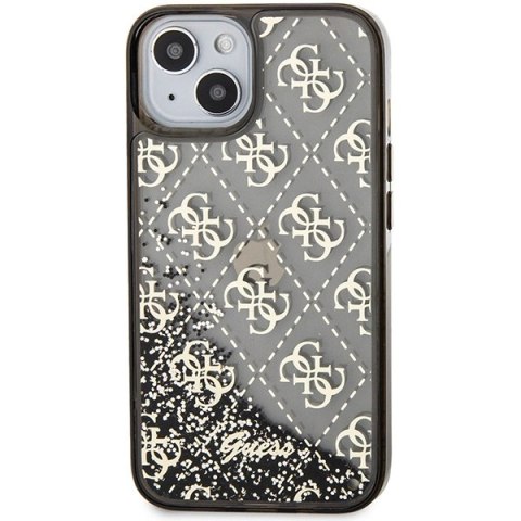 Etui Guess Liquid Glitter 4G Transculent na iPhone 14 - czarne
