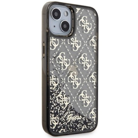 Etui Guess Liquid Glitter 4G Transculent na iPhone 14 - czarne