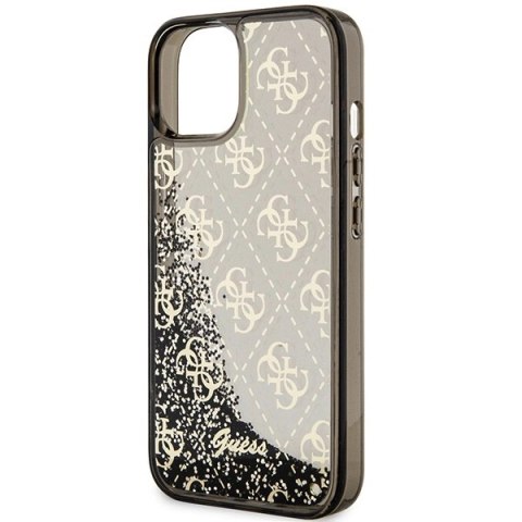 Etui Guess Liquid Glitter 4G Transculent na iPhone 14 - czarne