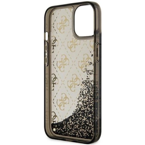 Etui Guess Liquid Glitter 4G Transculent na iPhone 14 - czarne