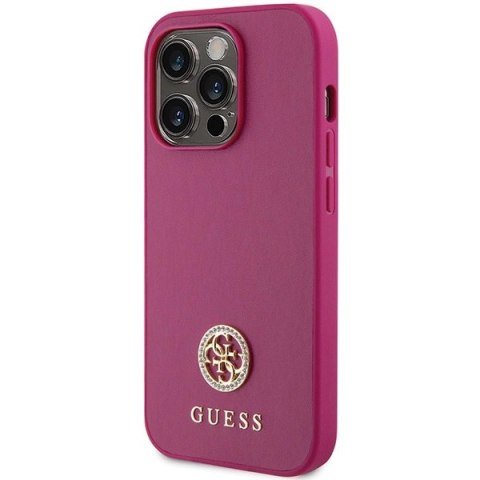 Etui Guess Strass Metal Logo do iPhone 15 Pro Max - różowe