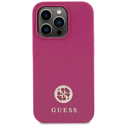 Etui Guess Strass Metal Logo do iPhone 15 Pro Max - różowe