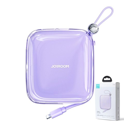 Joyroom powerbank 10000mAh Jelly Series 22.5W z wbudowanym kablem Lightning fioletowy (JR-L003)