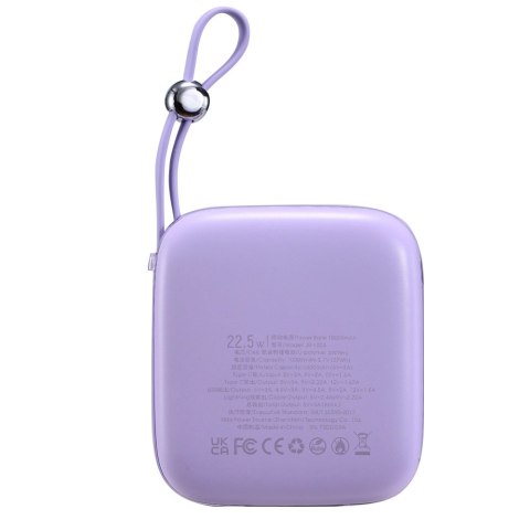 Joyroom powerbank 10000mAh Jelly Series 22.5W z wbudowanym kablem Lightning fioletowy (JR-L003)