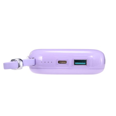 Joyroom powerbank 10000mAh Jelly Series 22.5W z wbudowanym kablem Lightning fioletowy (JR-L003)