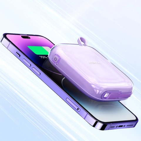 Joyroom powerbank 10000mAh Jelly Series 22.5W z wbudowanym kablem Lightning fioletowy (JR-L003)
