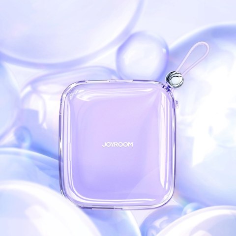 Joyroom powerbank 10000mAh Jelly Series 22.5W z wbudowanym kablem Lightning fioletowy (JR-L003)
