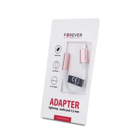 Forever adapter audio jack 3,5mm - Lightning różowy Forever adapter audio jack 3,5mm - Lightning różowy