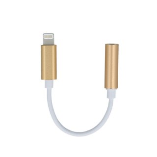 Forever adapter audio jack 3,5mm - Lightning złoty