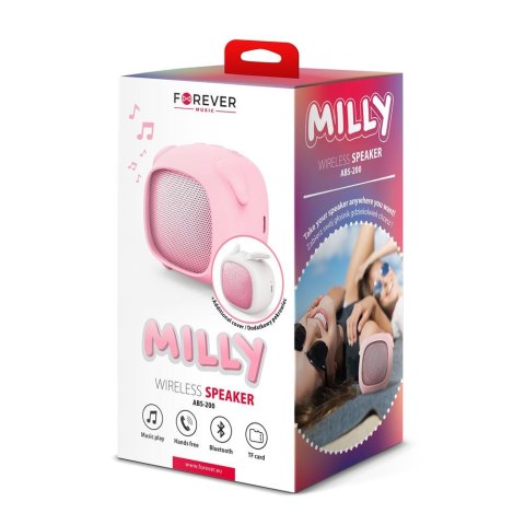 Forever głośnik Bluetooth Milly różowo- biały ABS-200 Forever głośnik Bluetooth Milly różowo- biały ABS-200