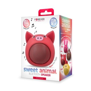 Forever głośnik Bluetooth Sweet Animal Pig Rose czerwony ABS-100