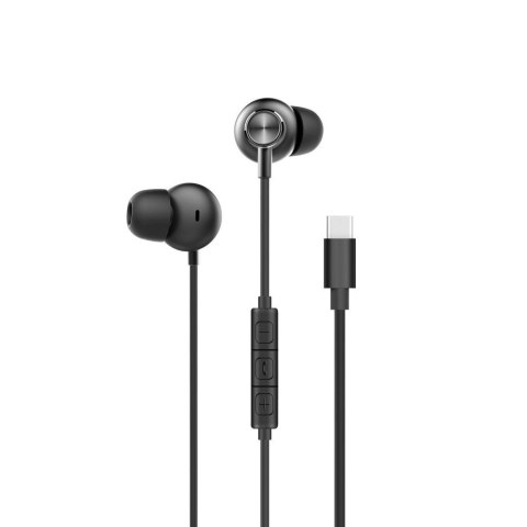 Forever słuchawki przewodowe Music Soul dokanałowe USB-C czarne Forever słuchawki przewodowe Music Soul dokanałowe USB-C czarne