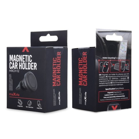 Maxlife uchwyt samochodowy do kratki MXCH-12 magnetyczny czarny Maxlife uchwyt samochodowy do kratki MXCH-12 magnetyczny czarny