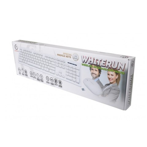 Rebeltec zestaw bezprzewodowy: klawiatura + mysz białe WHITERUN Rebeltec zestaw bezprzewodowy: klawiatura + mysz białe WHITERUN