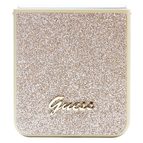 Guess nakładka do Samsung Z Flip5 GUHCZF5HGGSHD złota HC PU/TPU Glitter Script Guess nakładka do Samsung Z Flip5 GUHCZF5HGGSHD złota HC PU/TPU Glitter Script
