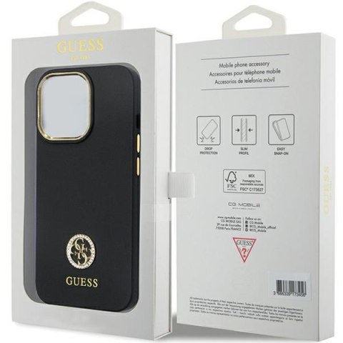 Guess nakładka do iPhone 13 Pro Max 6,7" GUHCP13XM4DGPK czarna HC Silicone Logo Strass 4G Guess nakładka do iPhone 13 Pro Max 6,7" GUHCP13XM4DGPK czarna HC Silicone Logo Strass 4G