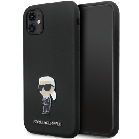 Karl Lagerfeld nakładka do iPhone 11 KLHCN61SMHKNPK czarna HC Silicone Ikonik Metal Pin Karl Lagerfeld nakładka do iPhone 11 KLHCN61SMHKNPK czarna HC Silicone Ikonik Metal Pin