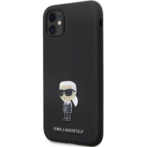 Karl Lagerfeld nakładka do iPhone 11 KLHCN61SMHKNPK czarna HC Silicone Ikonik Metal Pin Karl Lagerfeld nakładka do iPhone 11 KLHCN61SMHKNPK czarna HC Silicone Ikonik Metal Pin