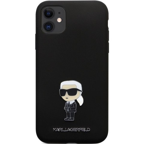 Karl Lagerfeld nakładka do iPhone 11 KLHCN61SMHKNPK czarna HC Silicone Ikonik Metal Pin Karl Lagerfeld nakładka do iPhone 11 KLHCN61SMHKNPK czarna HC Silicone Ikonik Metal Pin