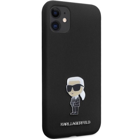 Karl Lagerfeld nakładka do iPhone 11 KLHCN61SMHKNPK czarna HC Silicone Ikonik Metal Pin Karl Lagerfeld nakładka do iPhone 11 KLHCN61SMHKNPK czarna HC Silicone Ikonik Metal Pin