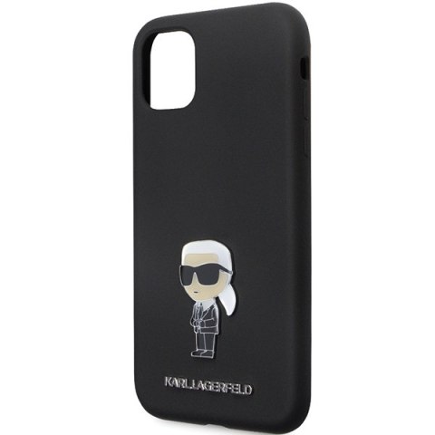 Karl Lagerfeld nakładka do iPhone 11 KLHCN61SMHKNPK czarna HC Silicone Ikonik Metal Pin Karl Lagerfeld nakładka do iPhone 11 KLHCN61SMHKNPK czarna HC Silicone Ikonik Metal Pin