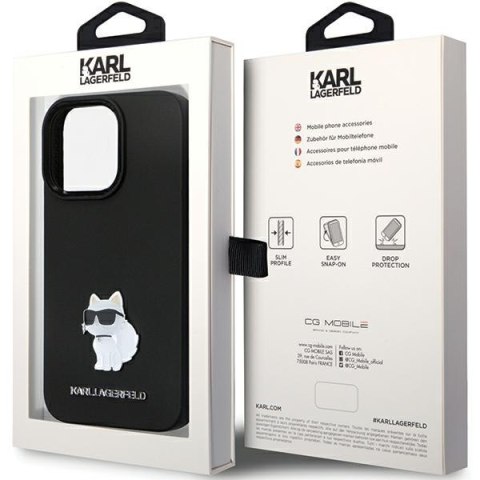 Karl Lagerfeld nakładka do iPhone 13 Pro 6,1" KLHCP13LSMHCNPK czarna HC Silicone C Metal Pin Karl Lagerfeld nakładka do iPhone 13 Pro 6,1" KLHCP13LSMHCNPK czarna HC Silicone C Metal Pin