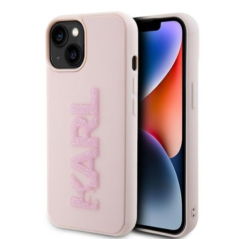 Karl Lagerfeld nakładka do iPhone 15 6,1" KLHCP15S3DMBKCP różowa HC 3D Logo Glitter Karl Lagerfeld nakładka do iPhone 15 6,1" KLHCP15S3DMBKCP różowa HC 3D Logo Glitter