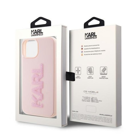 Karl Lagerfeld nakładka do iPhone 15 6,1" KLHCP15S3DMBKCP różowa HC 3D Logo Glitter Karl Lagerfeld nakładka do iPhone 15 6,1" KLHCP15S3DMBKCP różowa HC 3D Logo Glitter