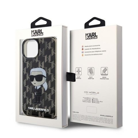 Karl Lagerfeld nakładka do iPhone 15 6,1" KLHCP15SHNKMKLK czarna HC IML Ikonik Monogram Karl Lagerfeld nakładka do iPhone 15 6,1" KLHCP15SHNKMKLK czarna HC IML Ikonik Monogram